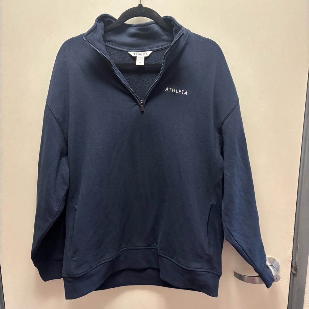 Athleta Dark Blue Half-Zip Pullover